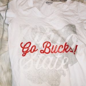 White V-neck Ohio State Shirt